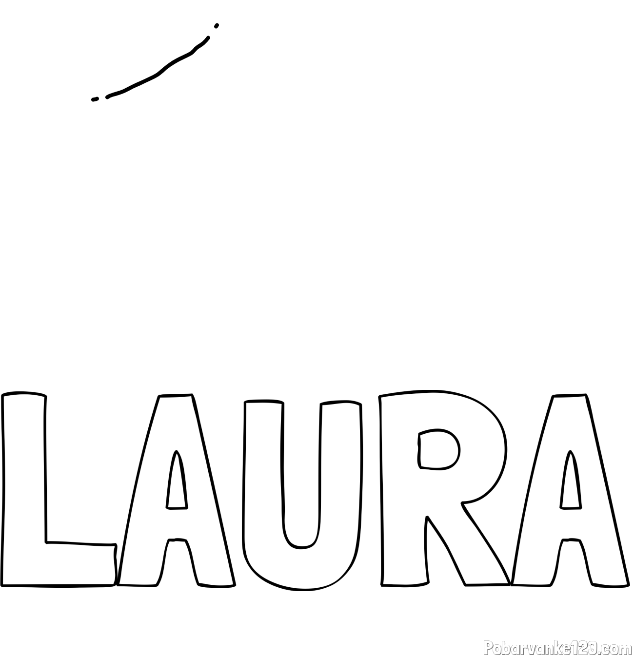 Pobarvanka imena LAURA in labirint