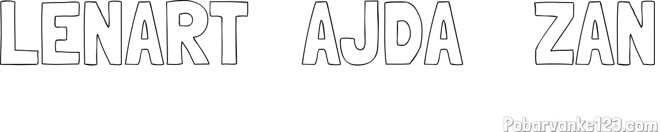 Pobarvanka imena LENART   AJDA    ŽAN