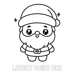 Online izdelana pobarvanka - Pobarvanka imena LENART DOBRI MOŽ in enostavna otroška pobarvanka Božička