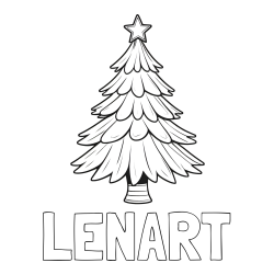 Online izdelana pobarvanka - Pobarvanka imena LENART in pobarvanka božične smreke z zvezdo