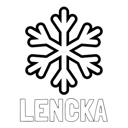 Online izdelana pobarvanka - Pobarvanka imena LENČKA in pobarvanka enostavne snežinke