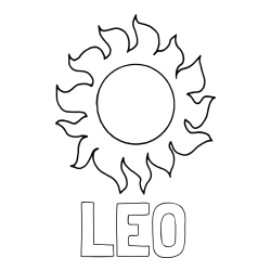 Online izdelana pobarvanka - Pobarvanka imena LEO in pobarvanka sonca