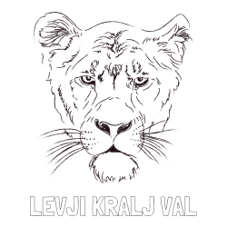 Online izdelana pobarvanka - Pobarvanka imena LEVJI KRALJ VAL in pobarvanka levinje