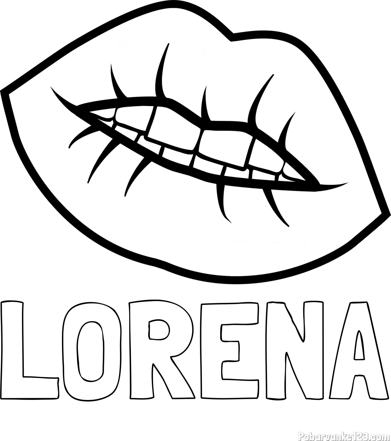 Pobarvanka imena LORENA in pobarvanka ustnic