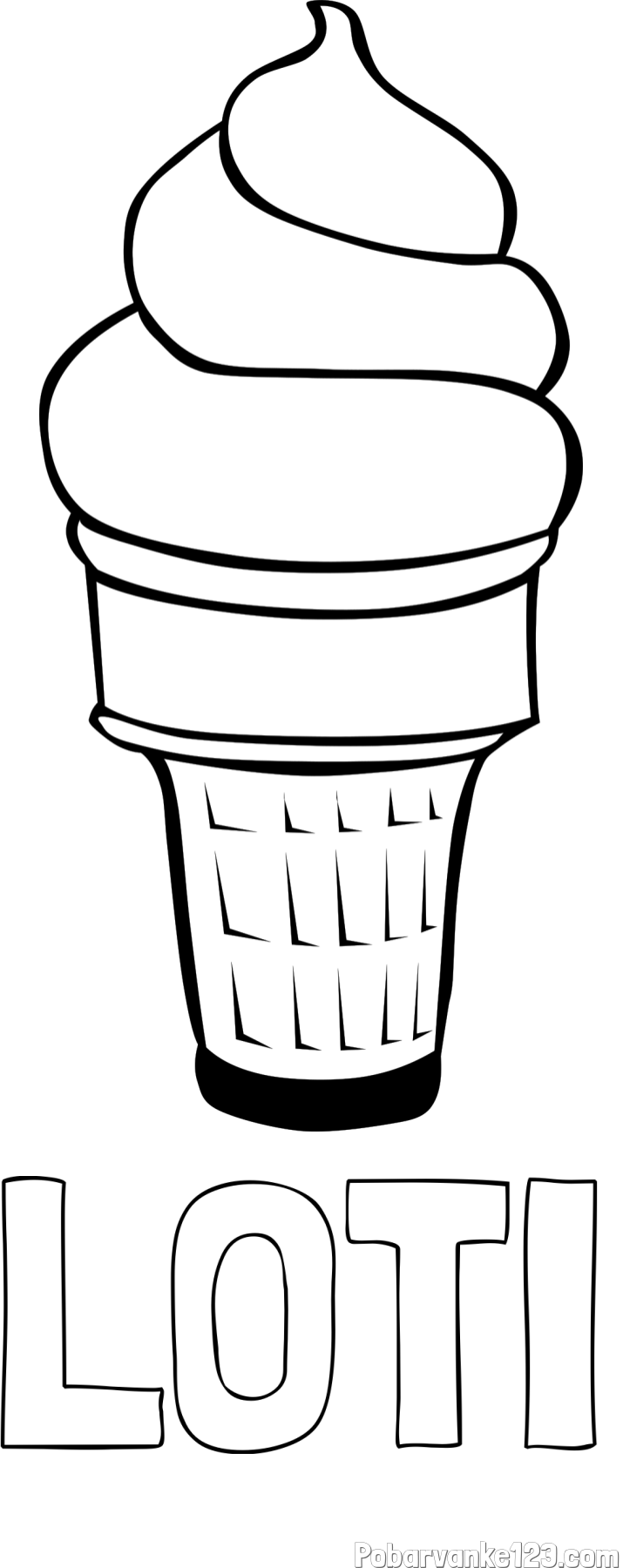 Pobarvanka imena LOTI in pobarvanka sladoled