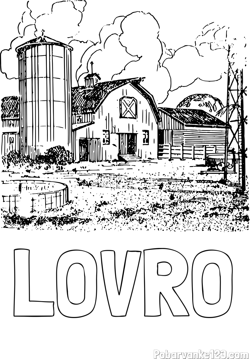 Pobarvanka imena LOVRO in pobarvanka velikega senika ter silosa