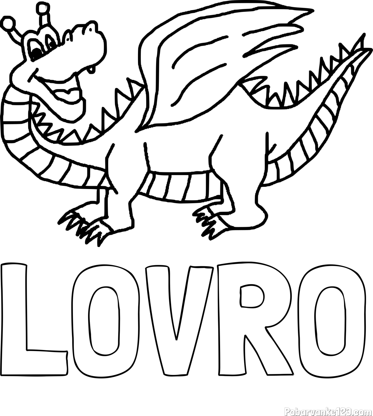 Pobarvanka imena LOVRO in pobarvanka zmajčka