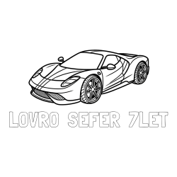 Online izdelana pobarvanka - Pobarvanka imena LOVRO  ŠEFER  7LET in pobarvanka dirkalnega avtomobila