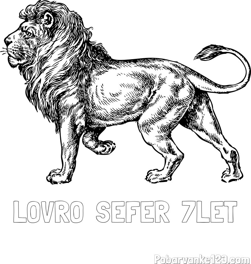 Pobarvanka imena LOVRO  ŠEFER  7LET in pobarvanka leva