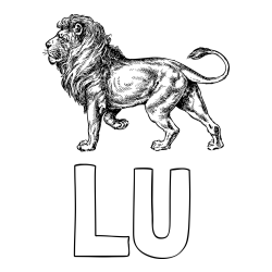 Online izdelana pobarvanka - Pobarvanka imena LU in pobarvanka leva