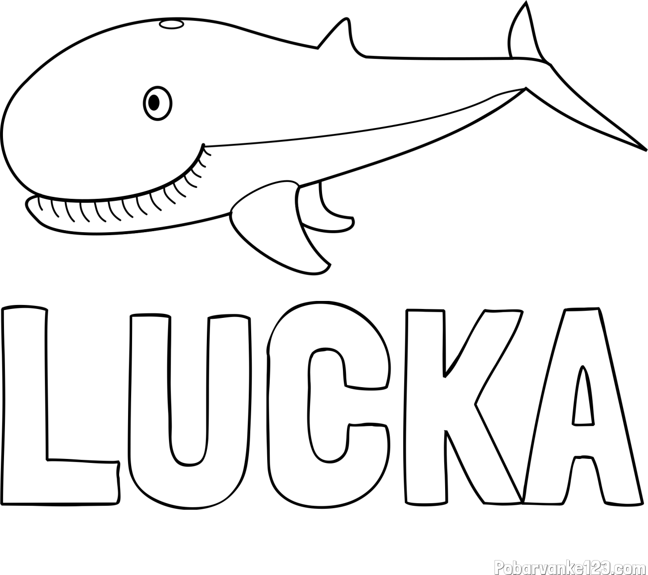 Pobarvanka imena LUČKA in pobarvanka kita
