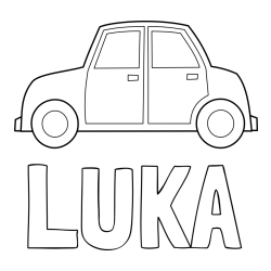 Pobarvanka imena LUKA in pobarvanka avta