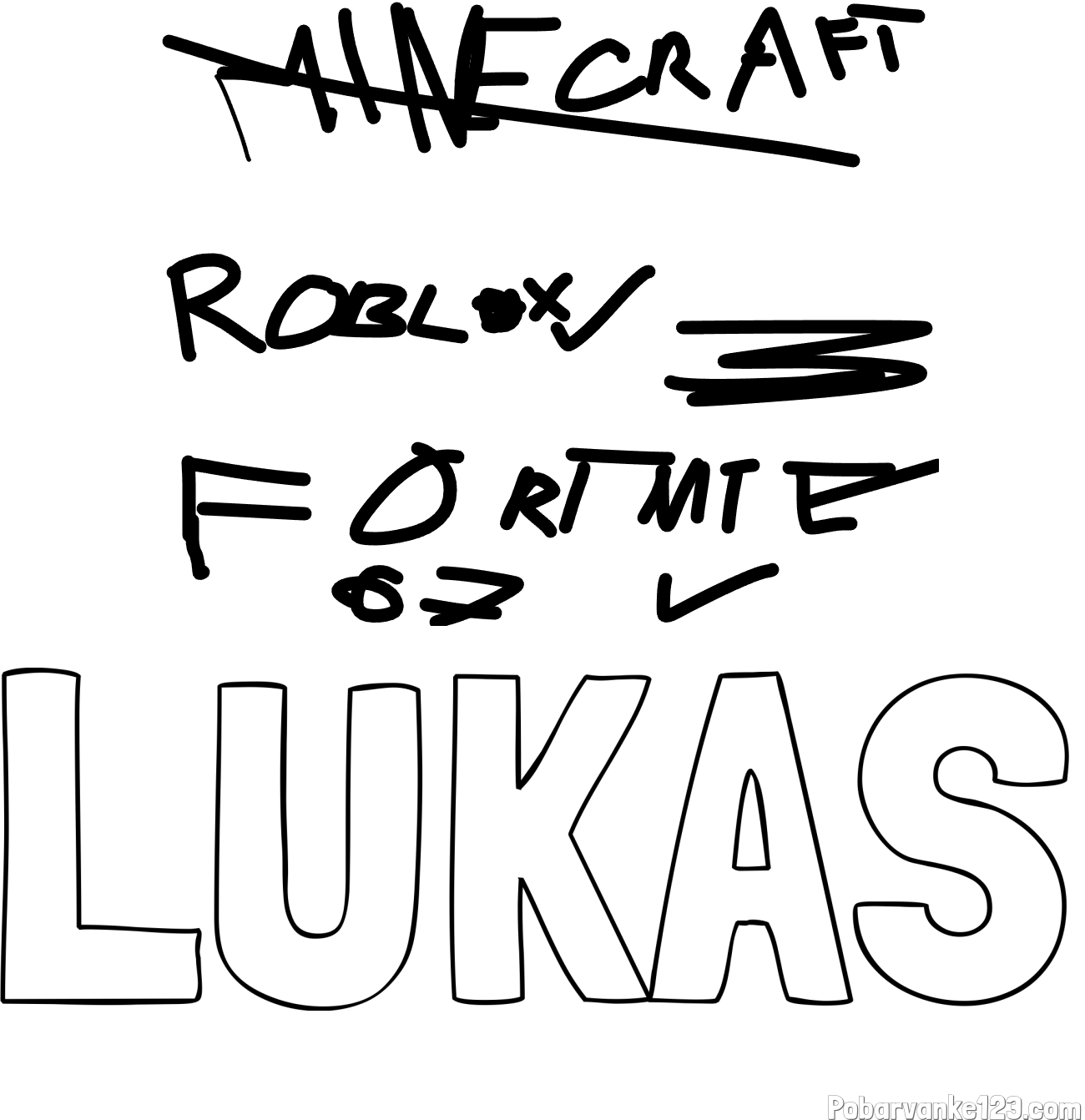 Pobarvanka imena LUKAS in games