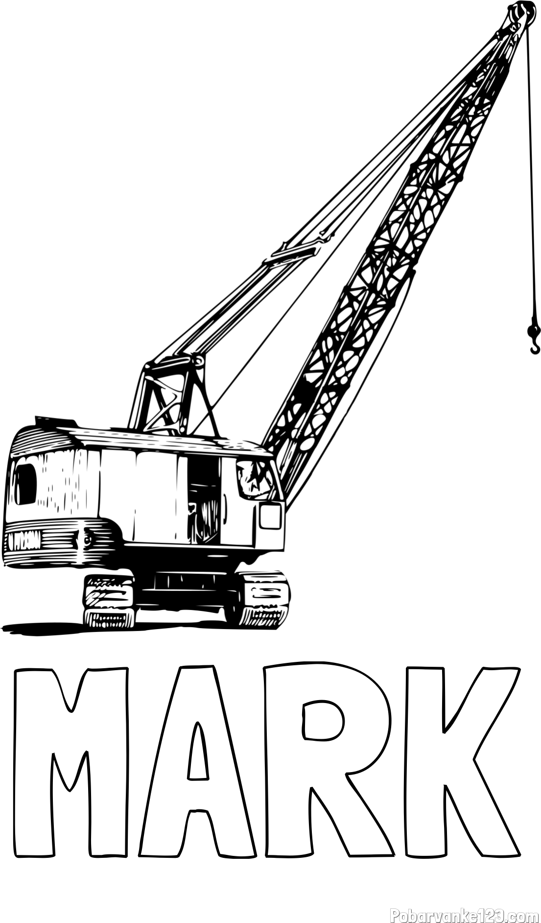 Pobarvanka imena MARK in pobarvanka žerjava