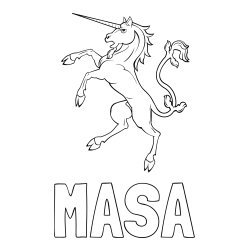 Pobarvanka imena MAŠA in samorog Pua