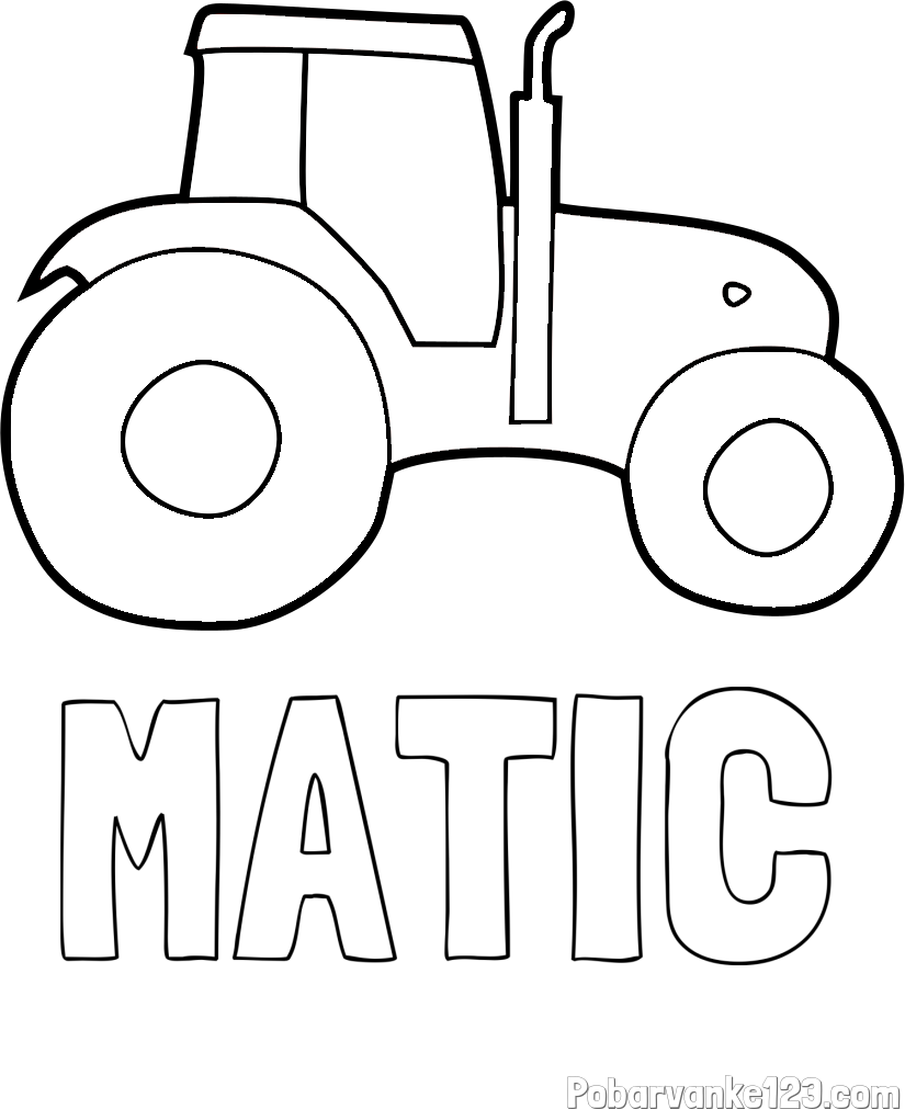 Pobarvanka imena MATIC in otroška pobarvanka traktorja