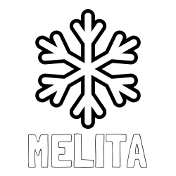 Online izdelana pobarvanka - Pobarvanka imena MELITA in pobarvanka enostavne snežinke