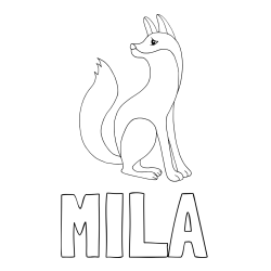 Online izdelana pobarvanka - Pobarvanka imena MILA in pobarvanka ljubke lisičke