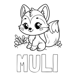 Online izdelana pobarvanka - Pobarvanka imena MULI in pobarvanka lisičke