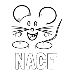 Online izdelana pobarvanka - Pobarvanka imena NACE in pobarvanka poveži številke - ljubka miška