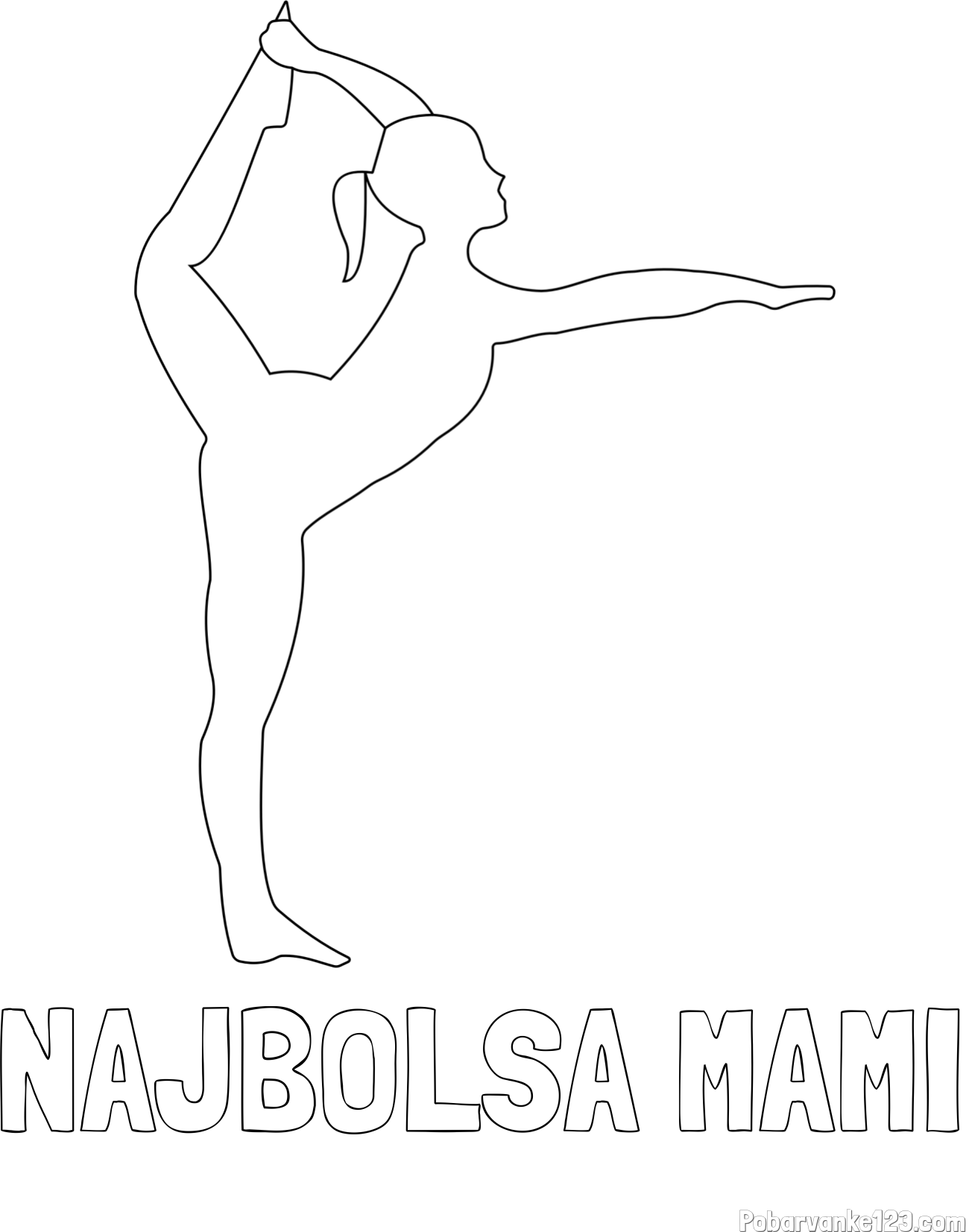 Pobarvanka imena NAJBOLŠA MAMI in pobarvanka baletke med ogrevanjem