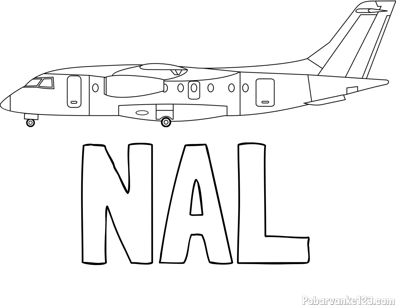 Pobarvanka imena NAL in pobarvanka potniškega aviona