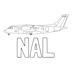Online izdelana pobarvanka - Pobarvanka imena NAL in pobarvanka potniškega aviona