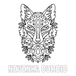 Online izdelana pobarvanka - Pobarvanka imena NEVENKA ČURČIČ in pobarvanka volka - mandale