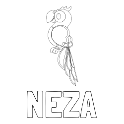 Online izdelana pobarvanka - Pobarvanka imena NEŽA in pobarvanka čudovite papige ARE