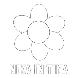 Online izdelana pobarvanka - Pobarvanka imena NIKA IN TINA in otroška pobarvanka cveta