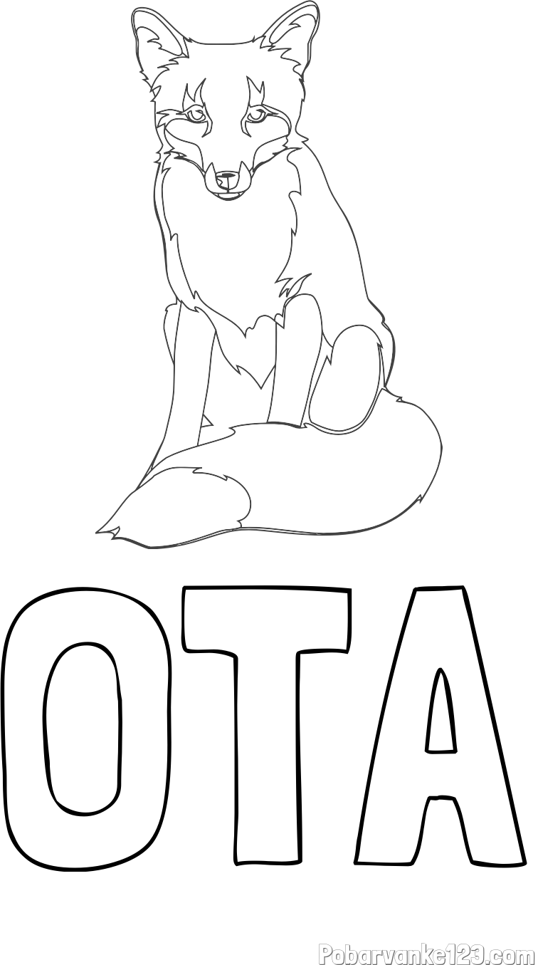 Pobarvanka imena OTA in pobarvanka lisice
