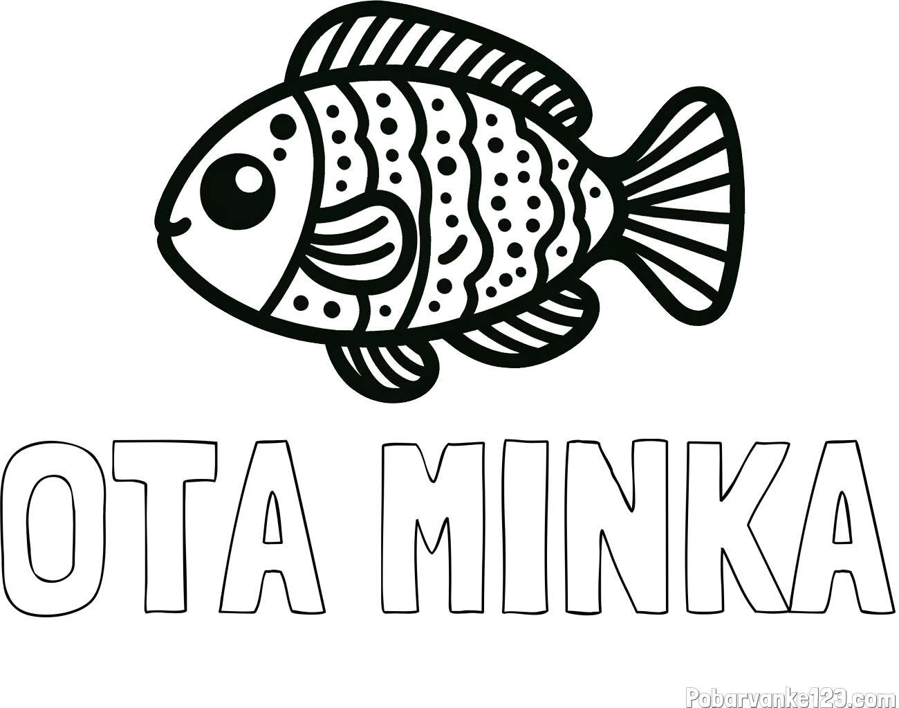 Pobarvanka imena OTA MINKA in otroška pobarvanka ribe