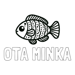 Online izdelana pobarvanka - Pobarvanka imena OTA MINKA in otroška pobarvanka ribe