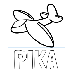 Online izdelana pobarvanka - Pobarvanka imena PIKA in pobarvanka majhnega letala