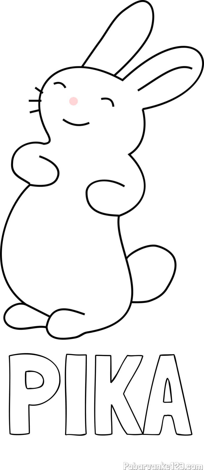 Pobarvanka imena PIKA in pobarvanka nasmejanega zajčka
