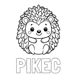 Online izdelana pobarvanka - Pobarvanka imena PIKEC in pobarvanka prikupnega ježa