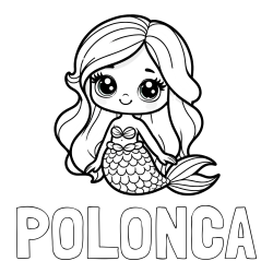 Online izdelana pobarvanka - Pobarvanka imena POLONCA in pobarvanka prikupne morske deklice