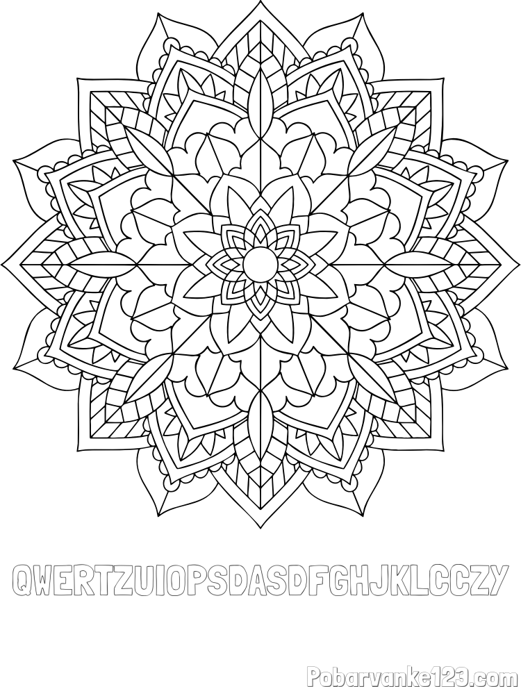 Pobarvanka imena QWERTZUIOPŠĐASDFGHJKLČĆŽY in Čudovita pobarvanka mendale