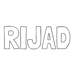 Online izdelana pobarvanka - Pobarvanka imena RIJAD