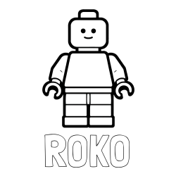 Online izdelana pobarvanka - Pobarvanka imena ROKO in pobarvanka LEGO figurice fanta
