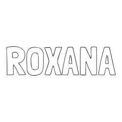Online izdelana pobarvanka - Pobarvanka imena ROXANA