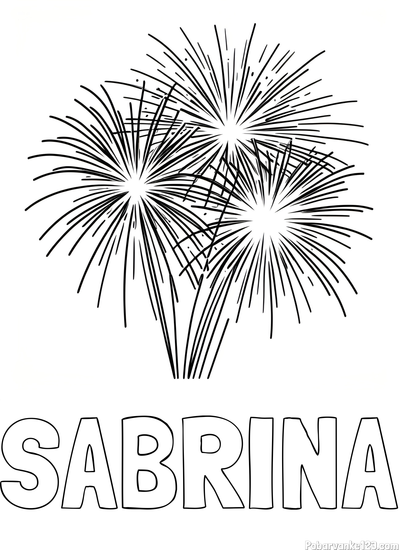 Pobarvanka imena SABRINA in lepa pobarvanka ognjemeta