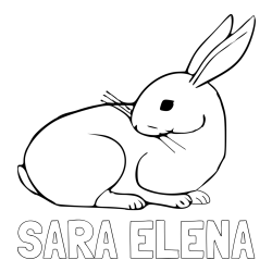 Online izdelana pobarvanka - Pobarvanka imena SARA ELENA in pobarvanka zajčka, ki je nekaj opazil