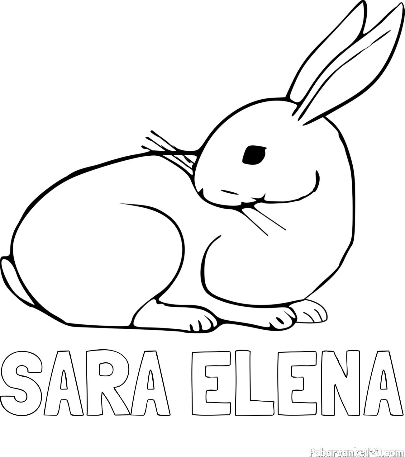 Pobarvanka imena SARA ELENA in pobarvanka zajčka, ki je nekaj opazil
