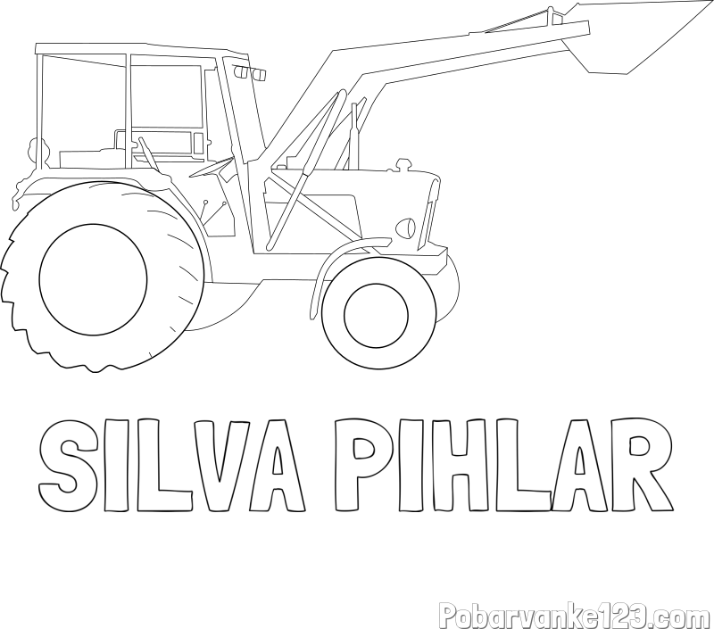 Pobarvanka imena SILVA PIHLAR in traktor 2