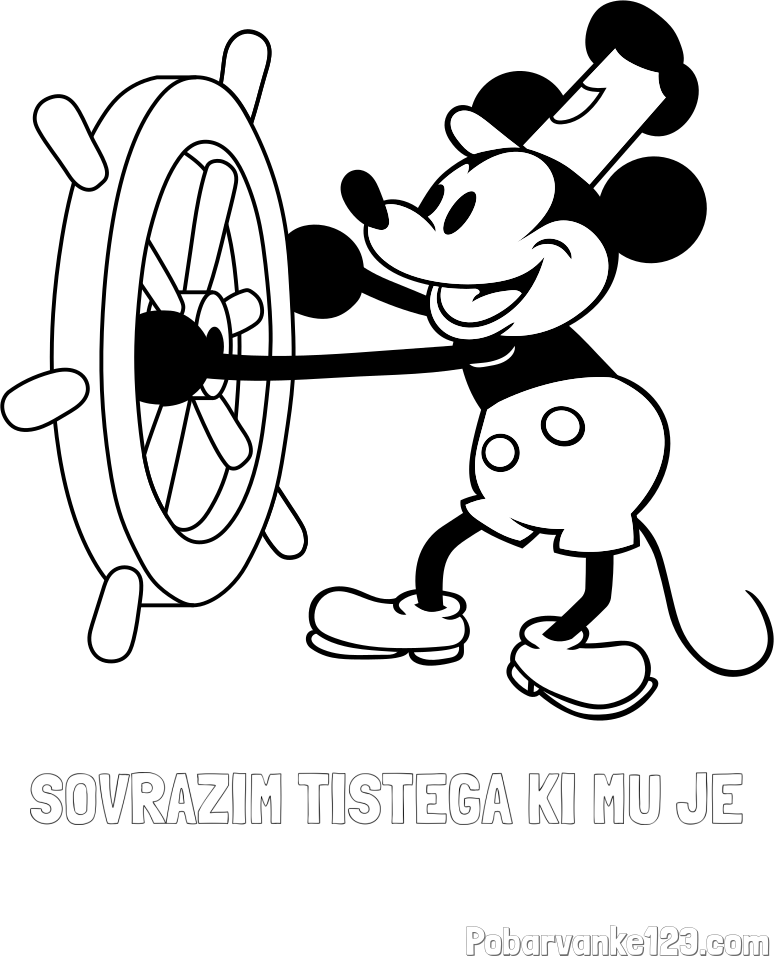 Pobarvanka imena SOVRAŽIM TISTEGA KI MU JE in pobarvanka Miki Miške (Mickey Mouse)