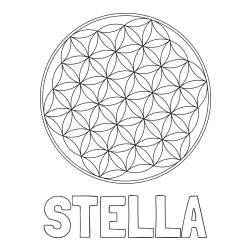 Online izdelana pobarvanka - Pobarvanka imena STELLA in mandale