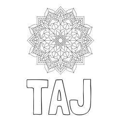 Online izdelana pobarvanka - Pobarvanka imena TAJ in Čudovita pobarvanka mendale