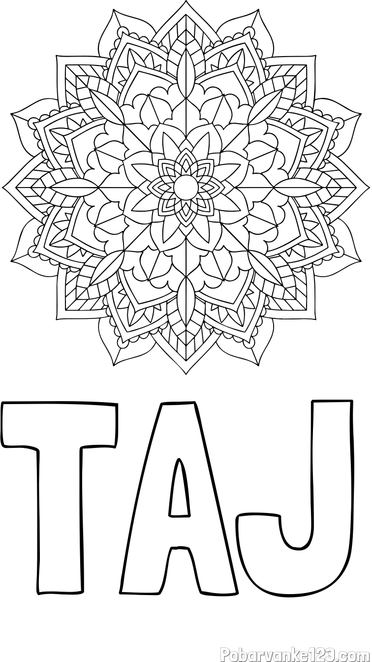 Pobarvanka imena TAJ in Čudovita pobarvanka mendale