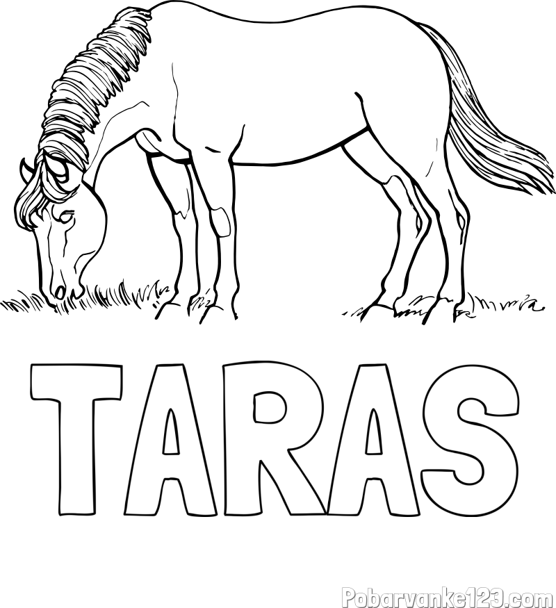 Pobarvanka imena TARAS in pobarvanka konja med pašo